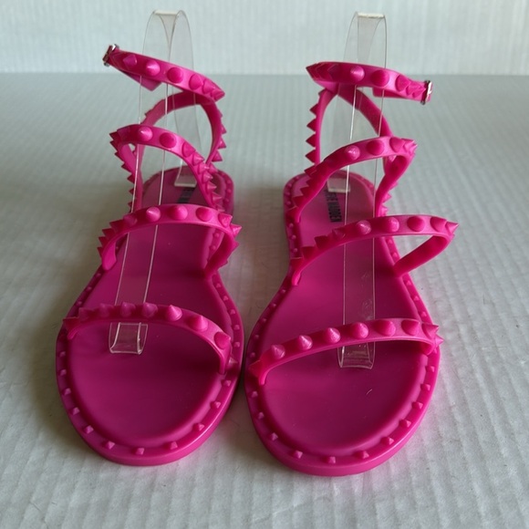 Steve Madden Fuchsia Travel Studded Jelly Sandals - Picture 9 of 14